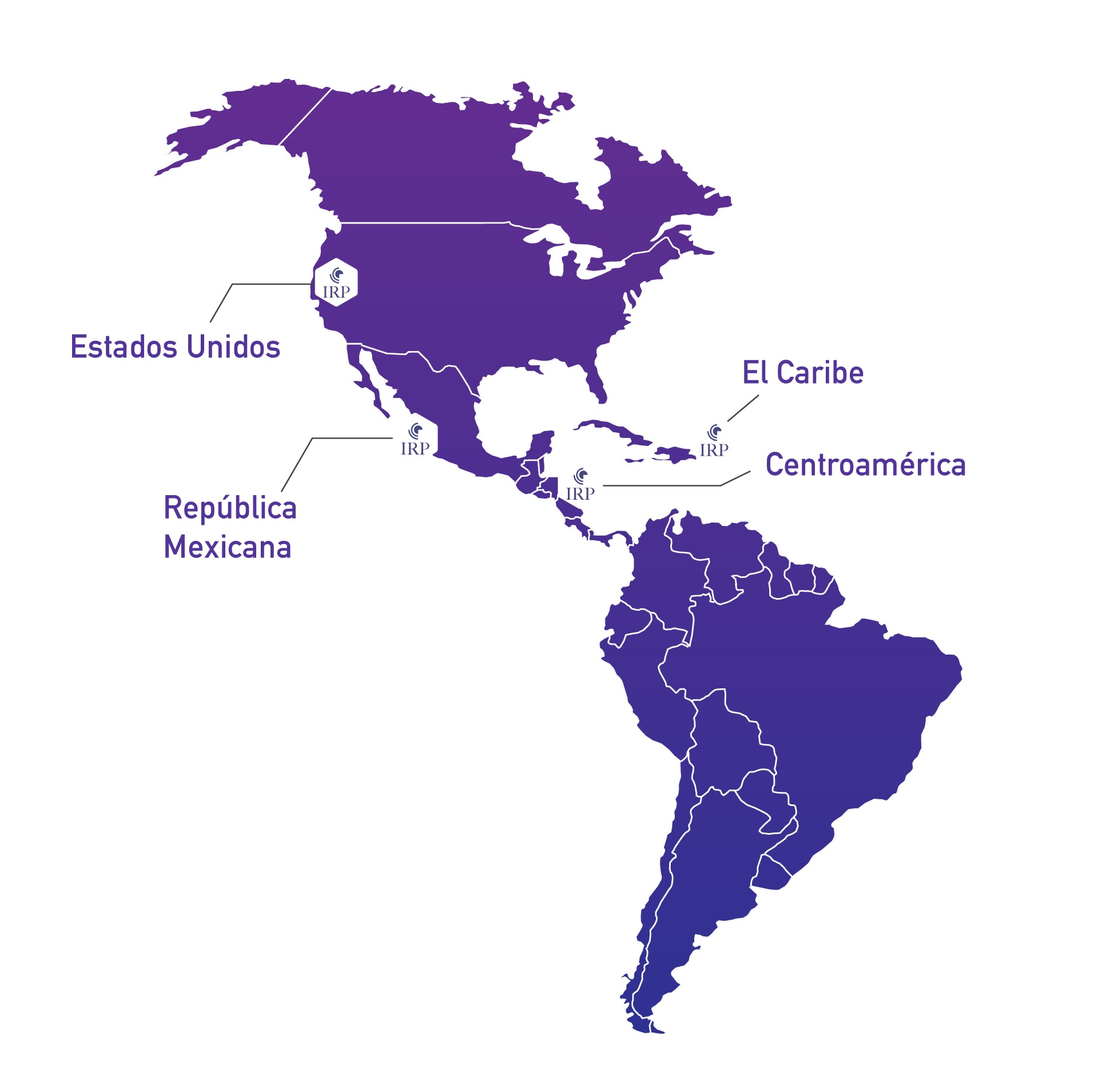Mapa de cobertura IRP — ubicaciones de entrega en México