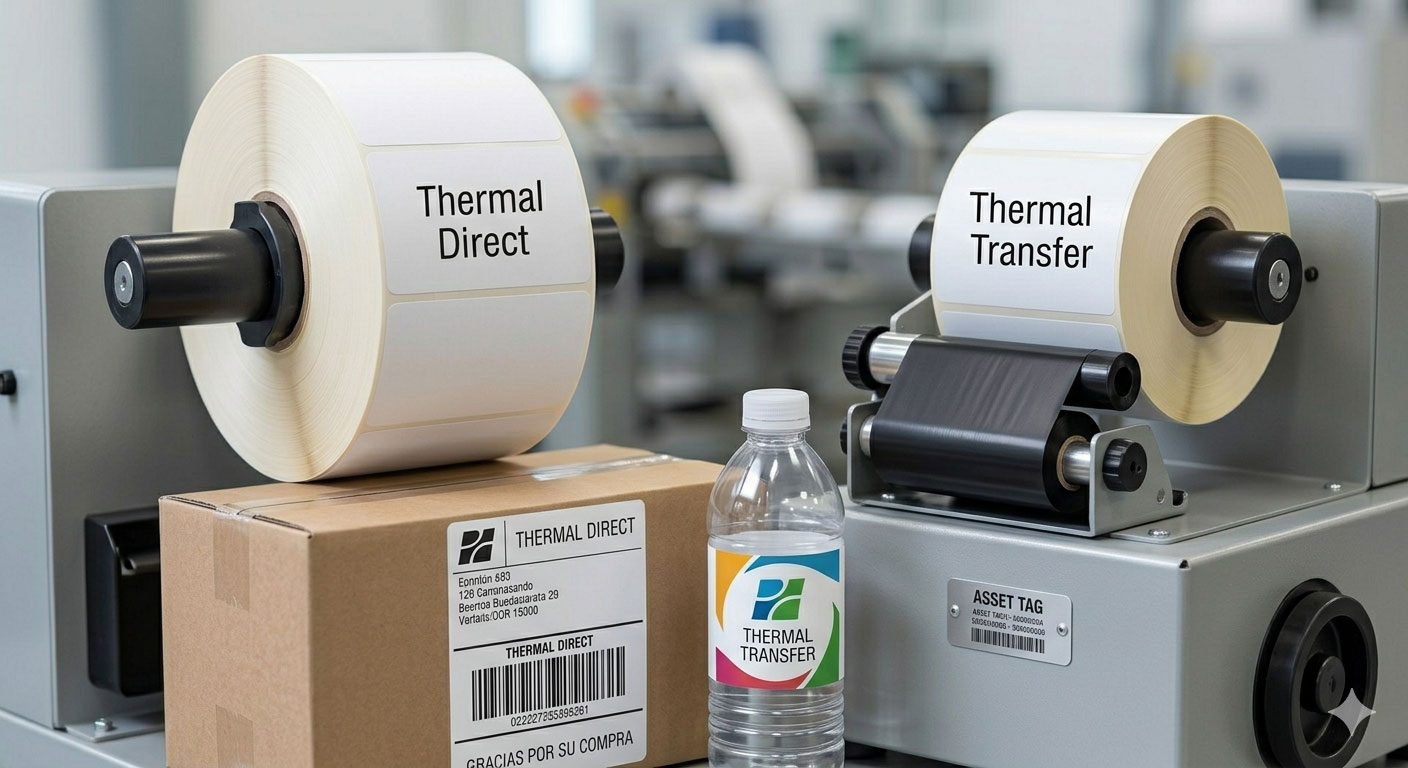 Etiquetas térmicas y de transferencia listas para aplicación